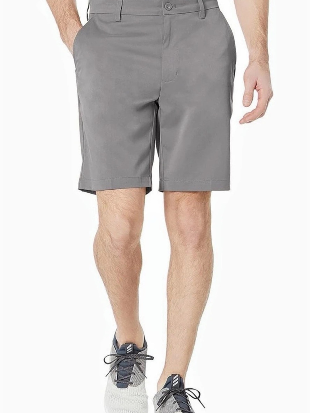 Size 38 Amazon Essentials Classic Fit Stretch Golf Shorts Gray 9” NWT